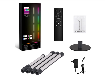 RGB +IC Corner Floor Lamp, 360° Rotating LED Corner Lamp Bluetooth Smart,Music Synchronization Remote/APP Control ,Plug & Play Standing Lamp for Living Room, 16 Million DIY Colors.