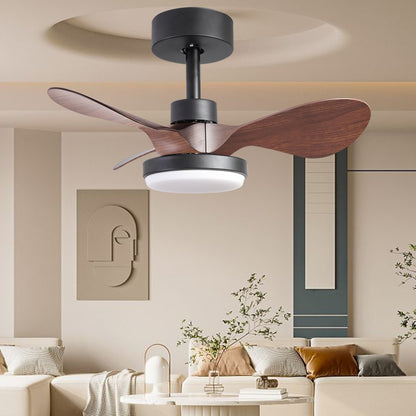 24 lnch Ceiling Fan with Lights Remote Control, Small Ceiling Fan 3 Reversible Blades, Low Profile Ceiling Fan for Kitchen Bedroom Dining Room, 3 Colors, 6 Speeds